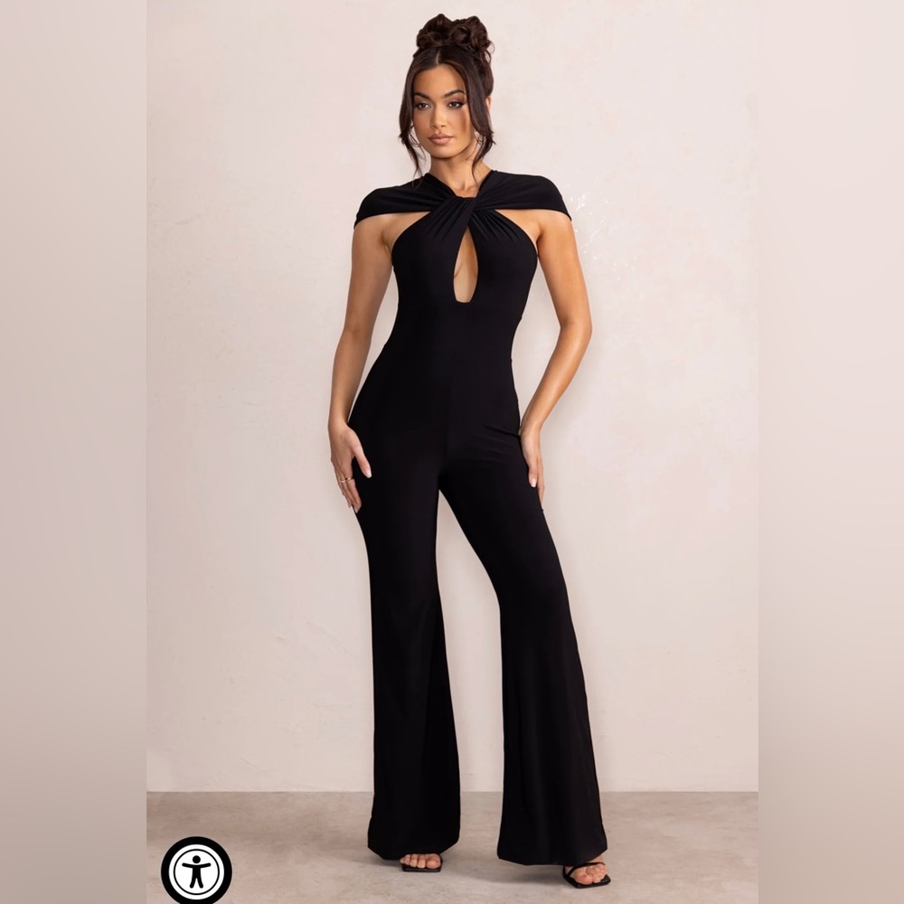 NEW WITH TAGS IRIE BLACK TWIST NECK CUT OUT WIDE LEG JUMPSUIT
